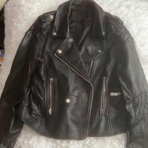 Black faux leather jacket